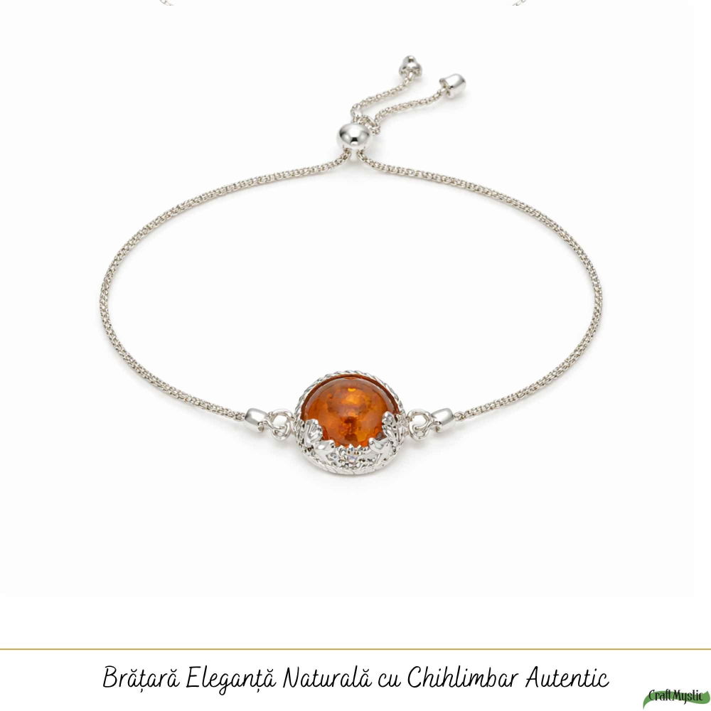 Bratara Argint 925 Rotunda cu Chihlimbar Natural – Energie Solara si Feminitate [5]
