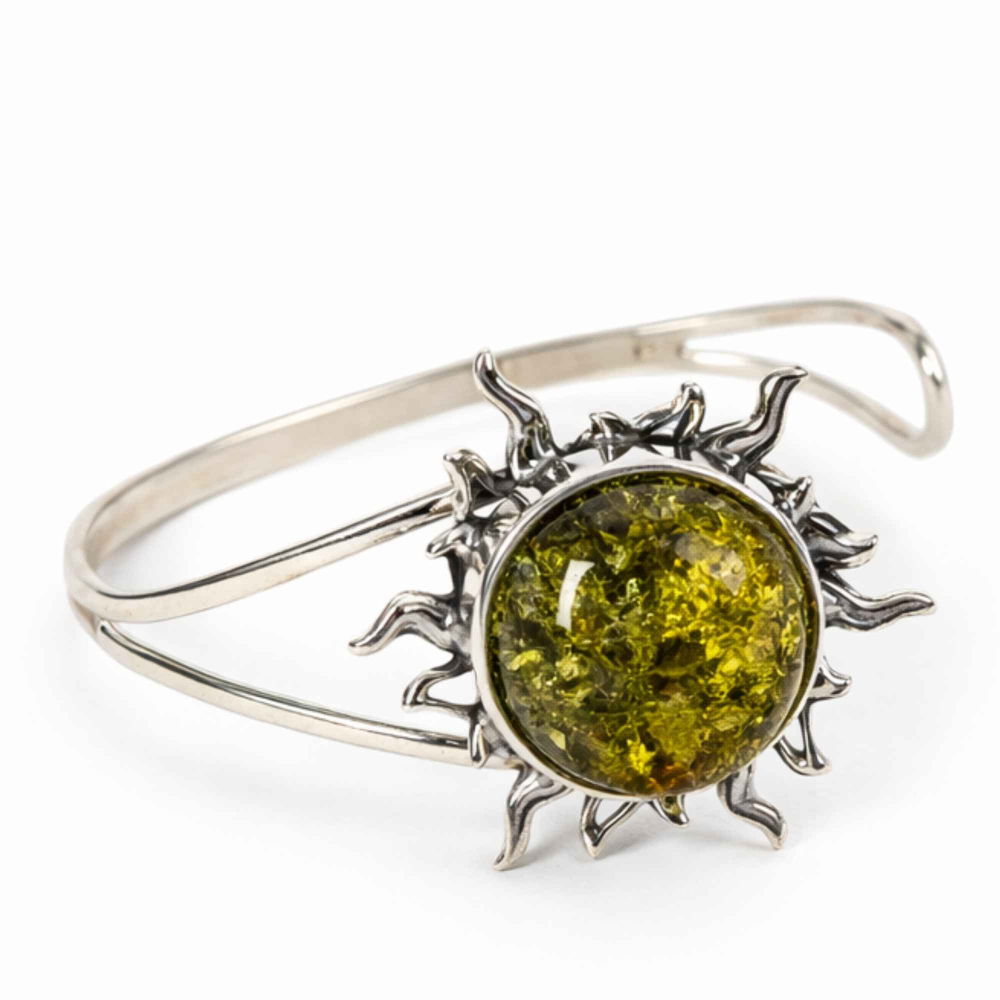 Bratara Argint 925 cu Chihlimbar Verde Soare – Energie si Vitalitate [1]