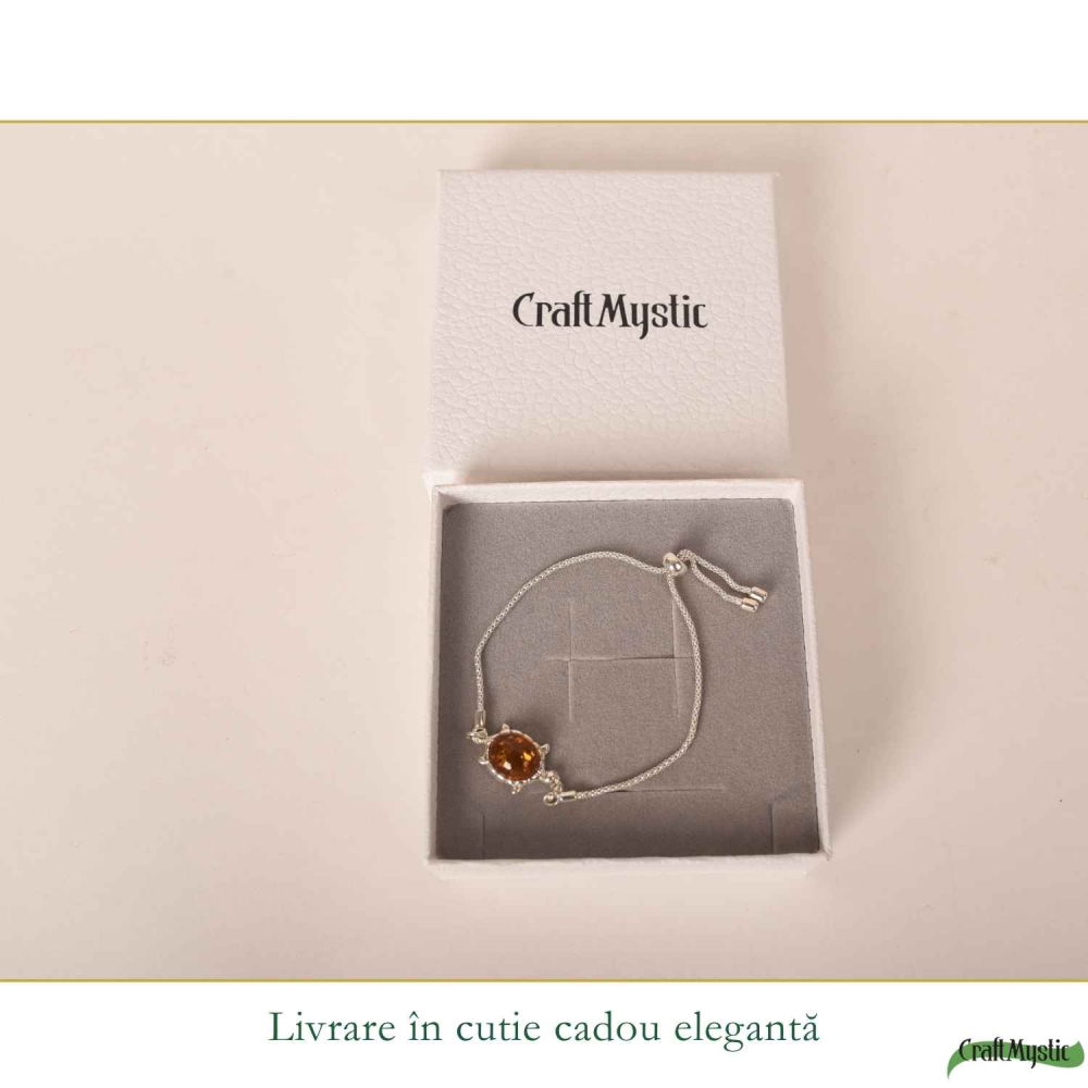 Bratara Argint 925 Testoasa cu Chihlimbar Natural – Protectie si Echilibru [6]