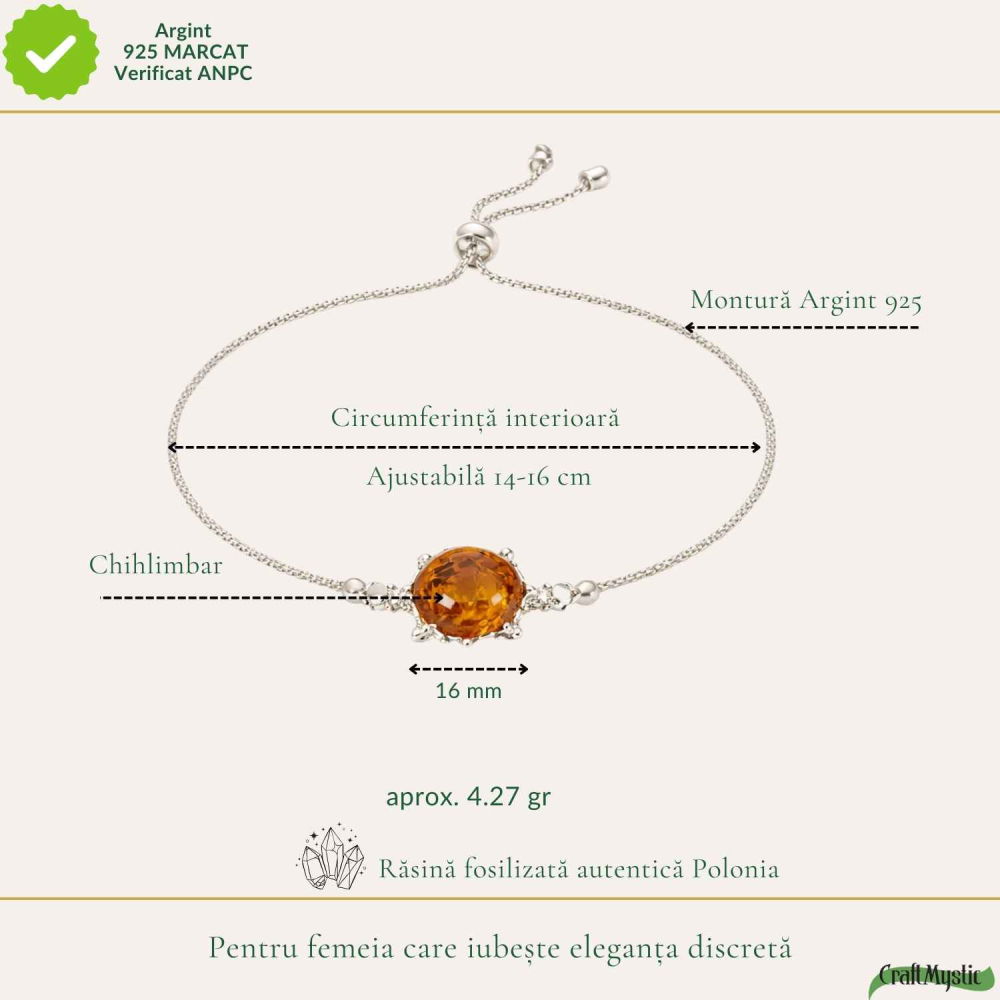 Bratara Argint 925 Testoasa cu Chihlimbar Natural – Protectie si Echilibru [4]