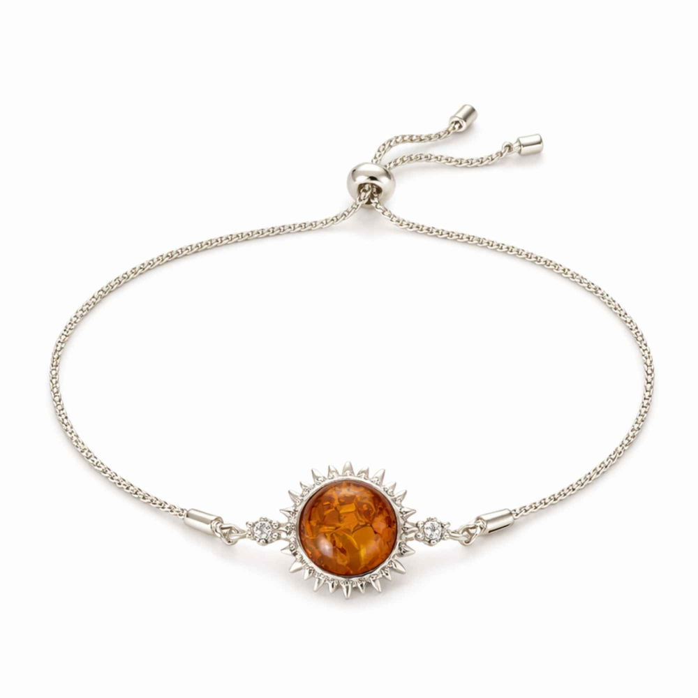 Bratara Argint 925 Soare cu Chihlimbar Natural – Vitalitate si Lumina [1]