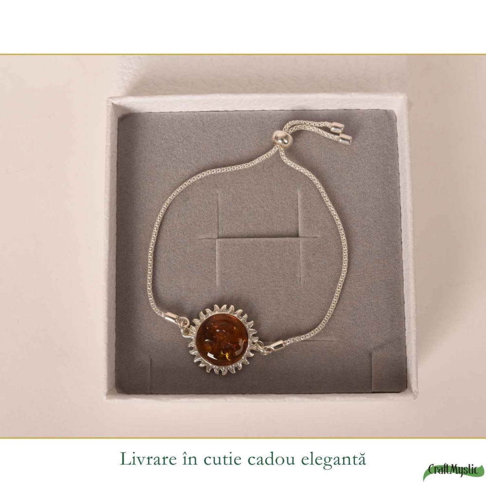 Bratara Argint 925 Soare cu Chihlimbar Natural – Vitalitate si Lumina [6]