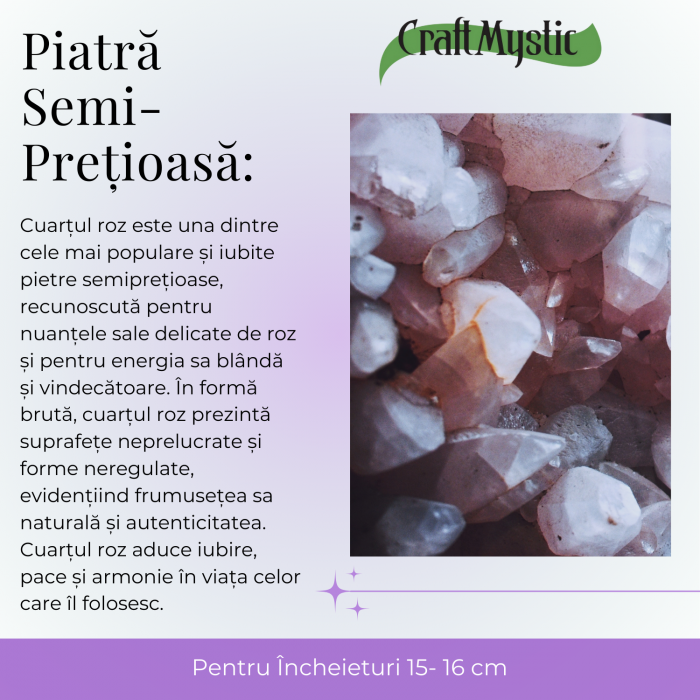  Bratara aurie cu 3 pietre ametist Cuart Roz - Iubire si armonie [6]