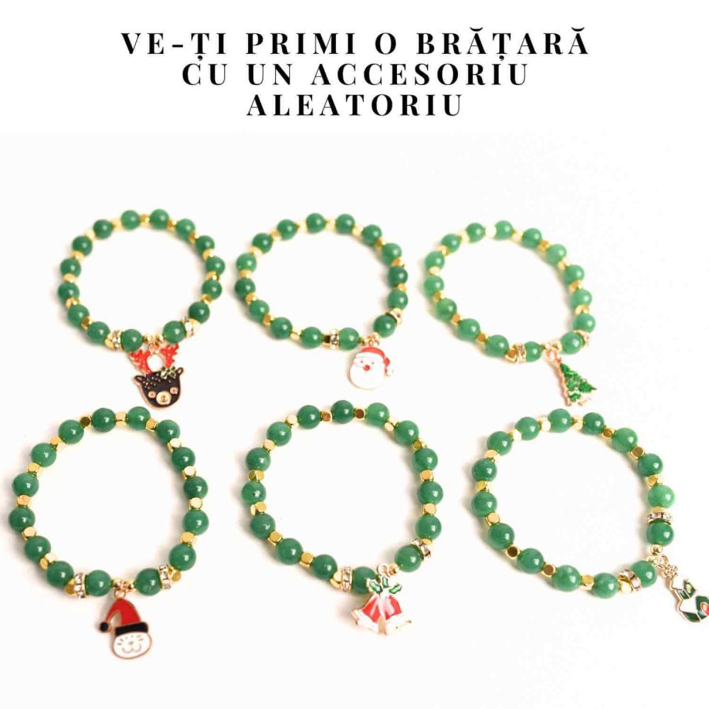 Bratara naturala Aventurin verde cu accesoriu mixt- armonie si noroc [3]