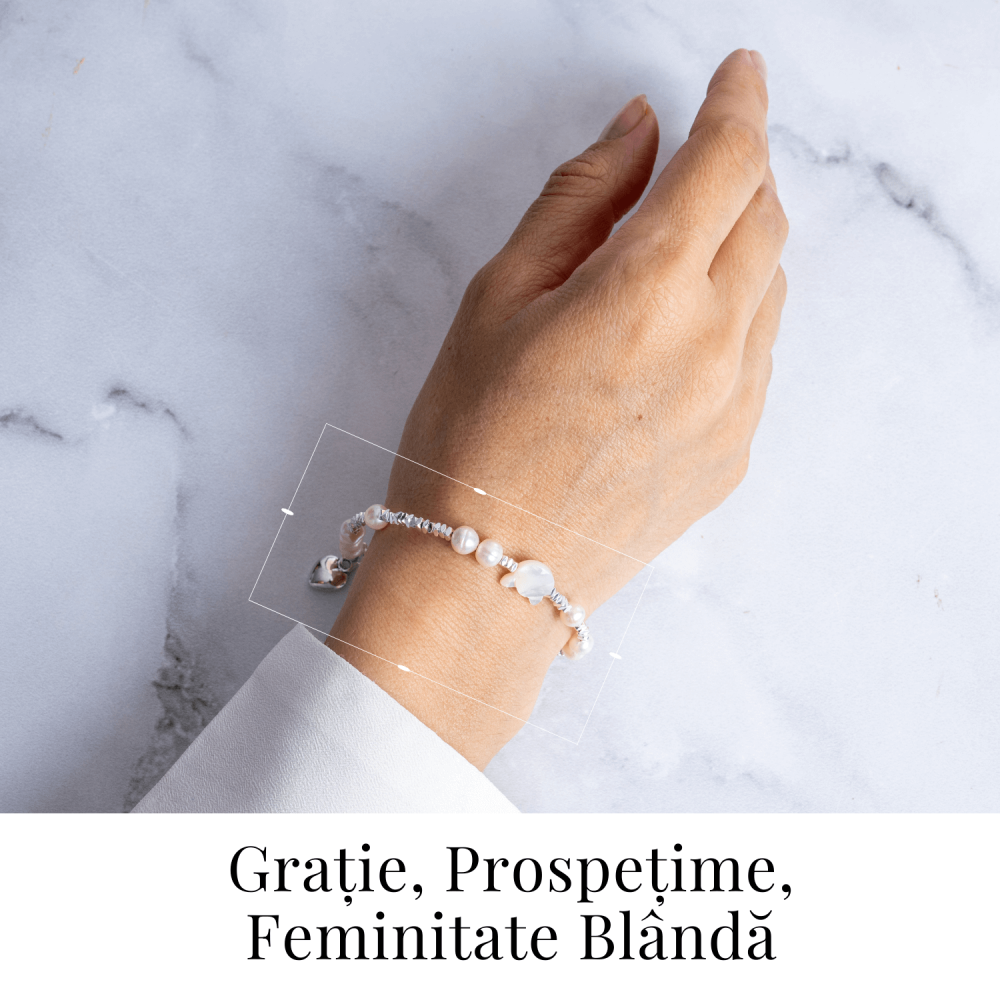 Feminina, fina si cu noroc – Bratara cu perle si pisicuta din scoica [2]