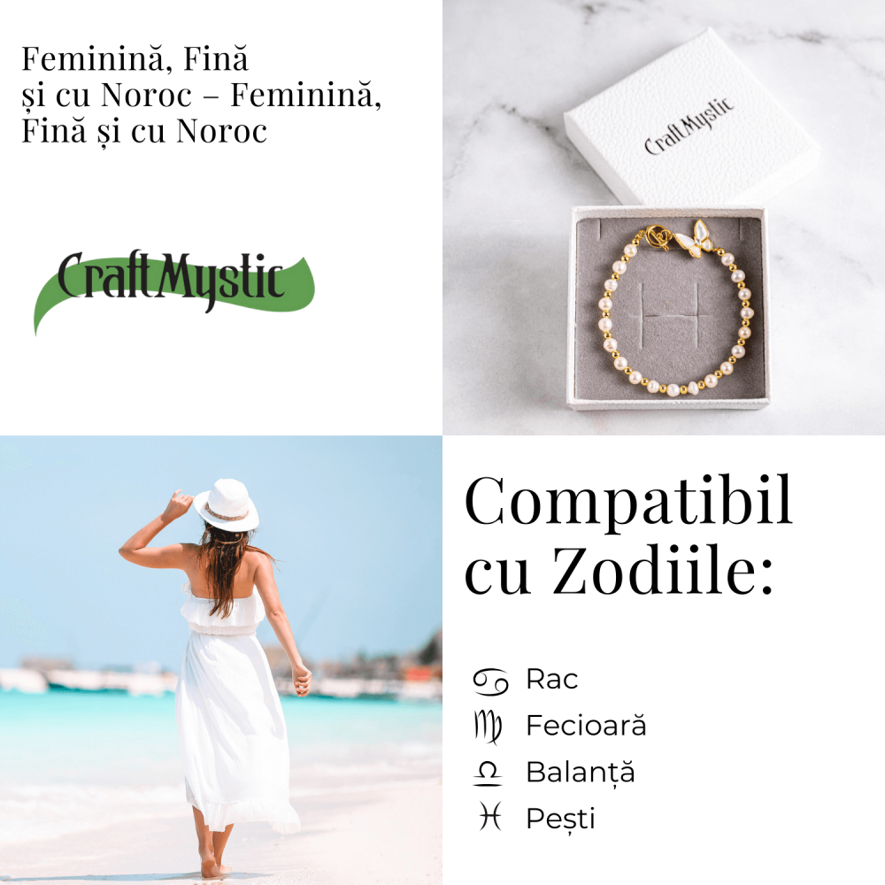 Feminina, fina si cu noroc – Bratara cu perle si pisicuta din scoica [7]