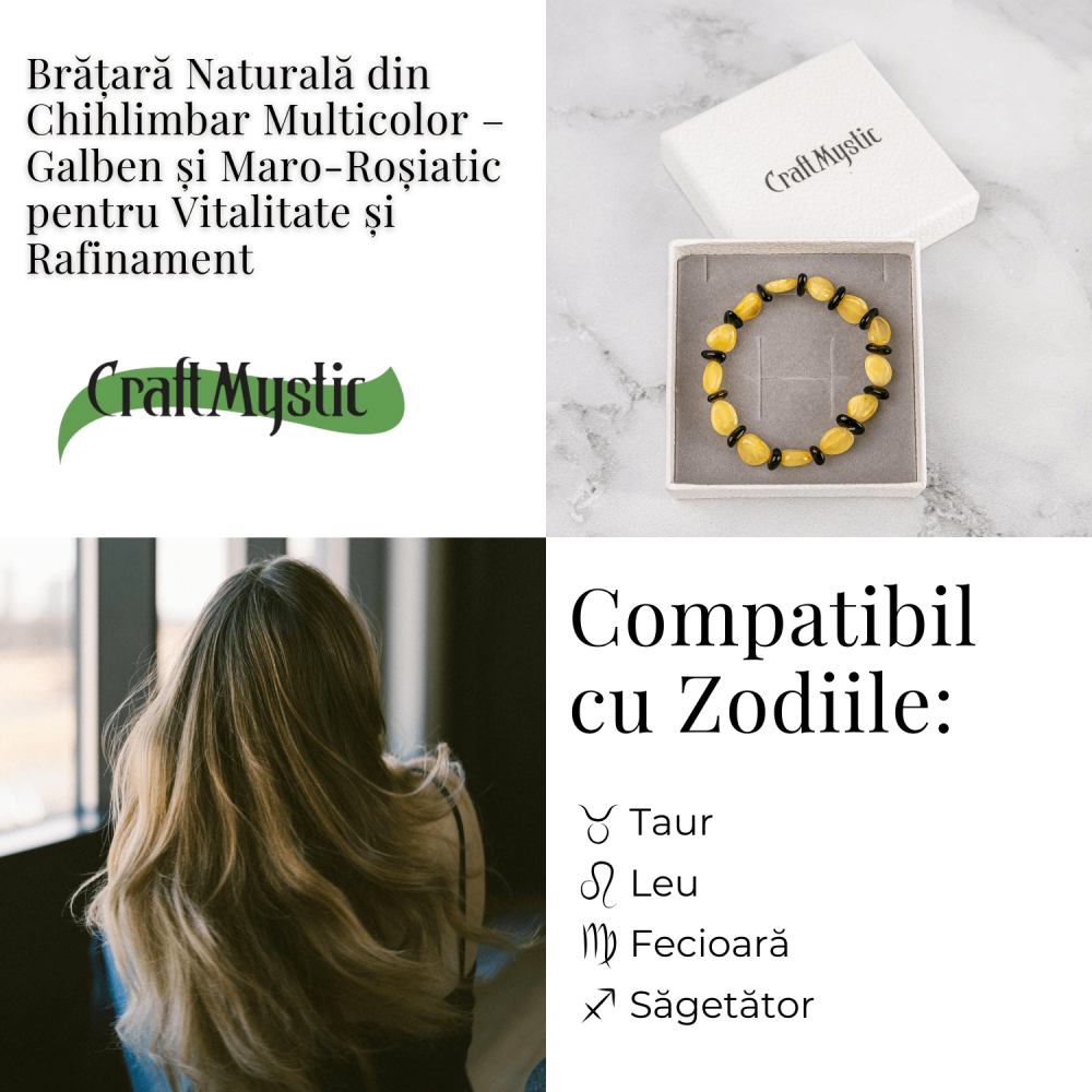 Bratara Chihlimbar Galben si Maro-Rosiatic – Stralucire Naturala si Protectie Solara [4]