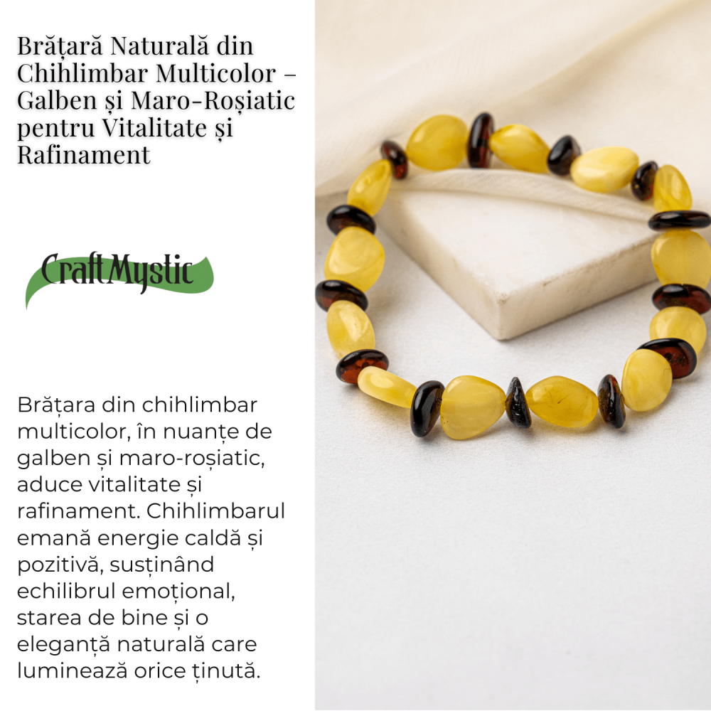 Bratara Chihlimbar Galben si Maro-Rosiatic – Stralucire Naturala si Protectie Solara [3]