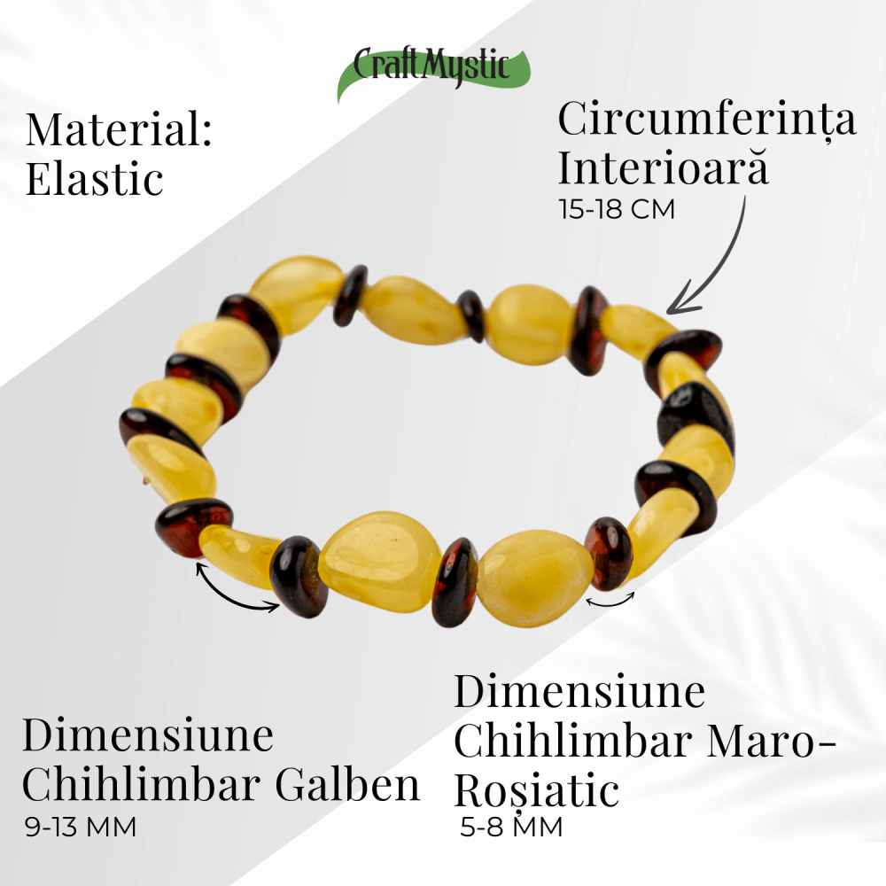 Bratara Chihlimbar Galben si Maro-Rosiatic – Stralucire Naturala si Protectie Solara [5]