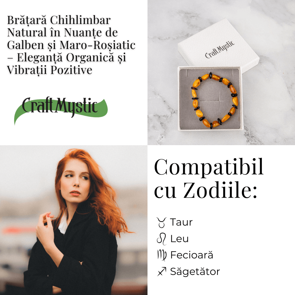 Bratara Chihlimbar Galben si Maro-Rosiatic – Armonie Naturala, Protectie si Caldura Solara [4]