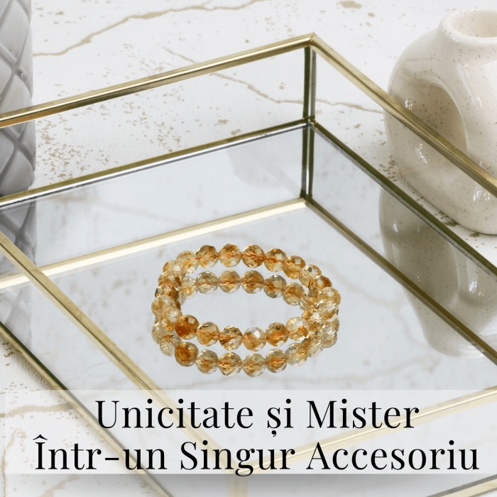 Bratara Elastica Radianta cu Citrin Fatetat de 8mm - Luminozitate si Abundenta [3]