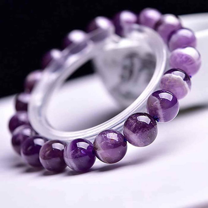 Bratara cu cristale 8mm semipretioase naturale Ametist - Pentru Femei si Barbati, Noroc, Echilibru, Reducerea Anxietatii [3]