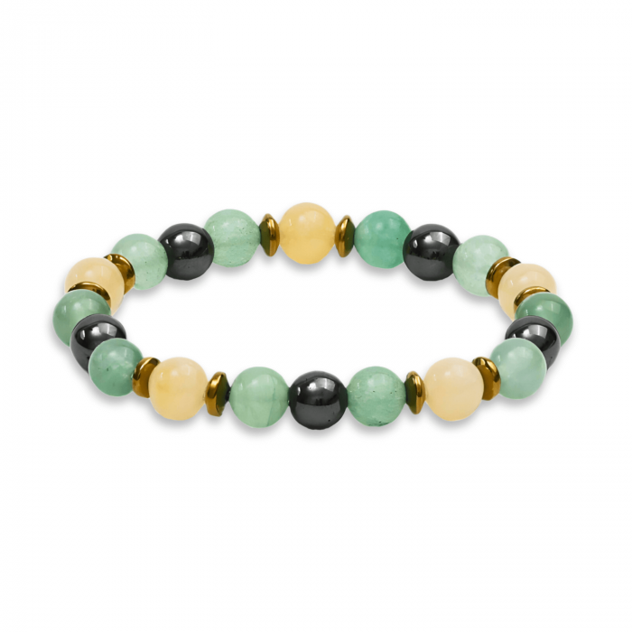 Bratara Elastica Energetizanta cu Margele 8mm din Citrin, Aventurin Verde si Hematit - Harmonie si Echilibru [7]
