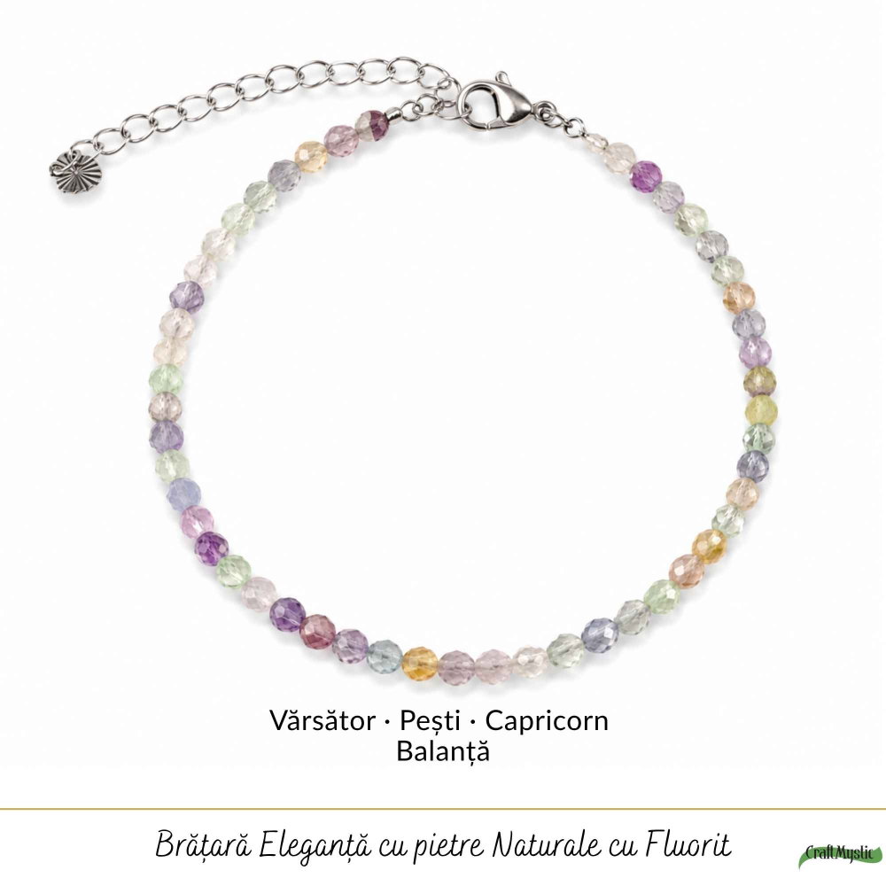 Bratara eleganta cu Fluorit Natural Fatetat 3 mm – Claritate Mentala si Echilibru Interior [5]
