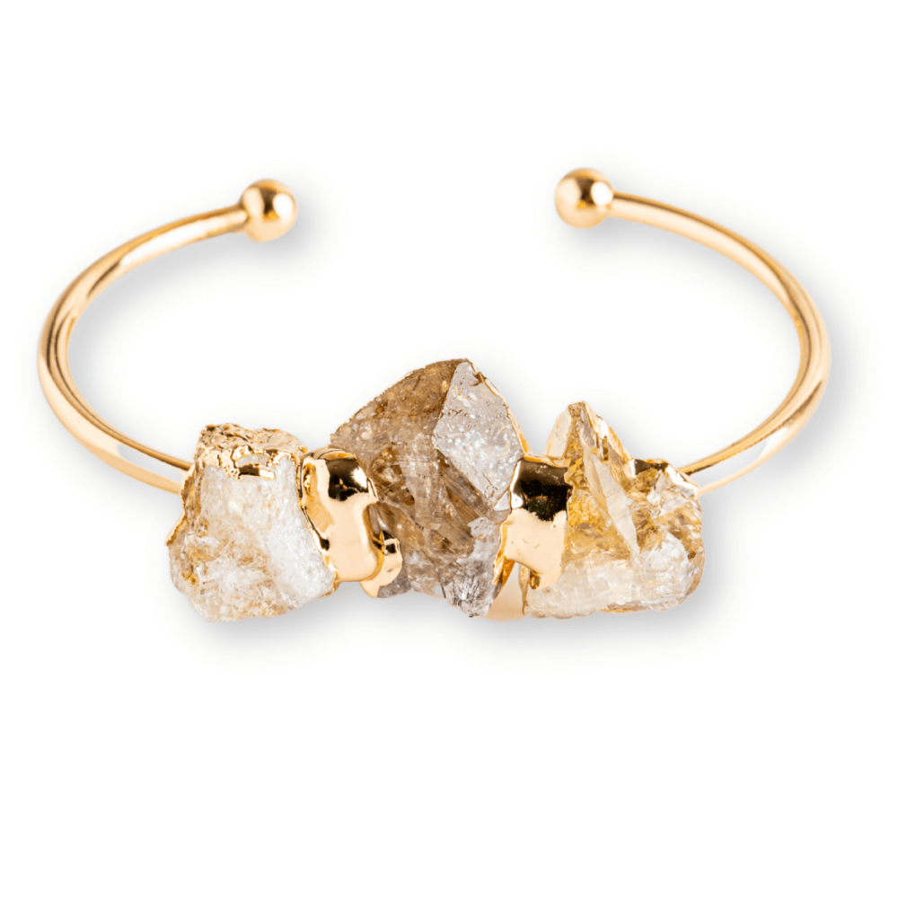 Bratara Aurie cu Triplu Citrin Brut – Energie Pozitiva & Prosperitate [9]