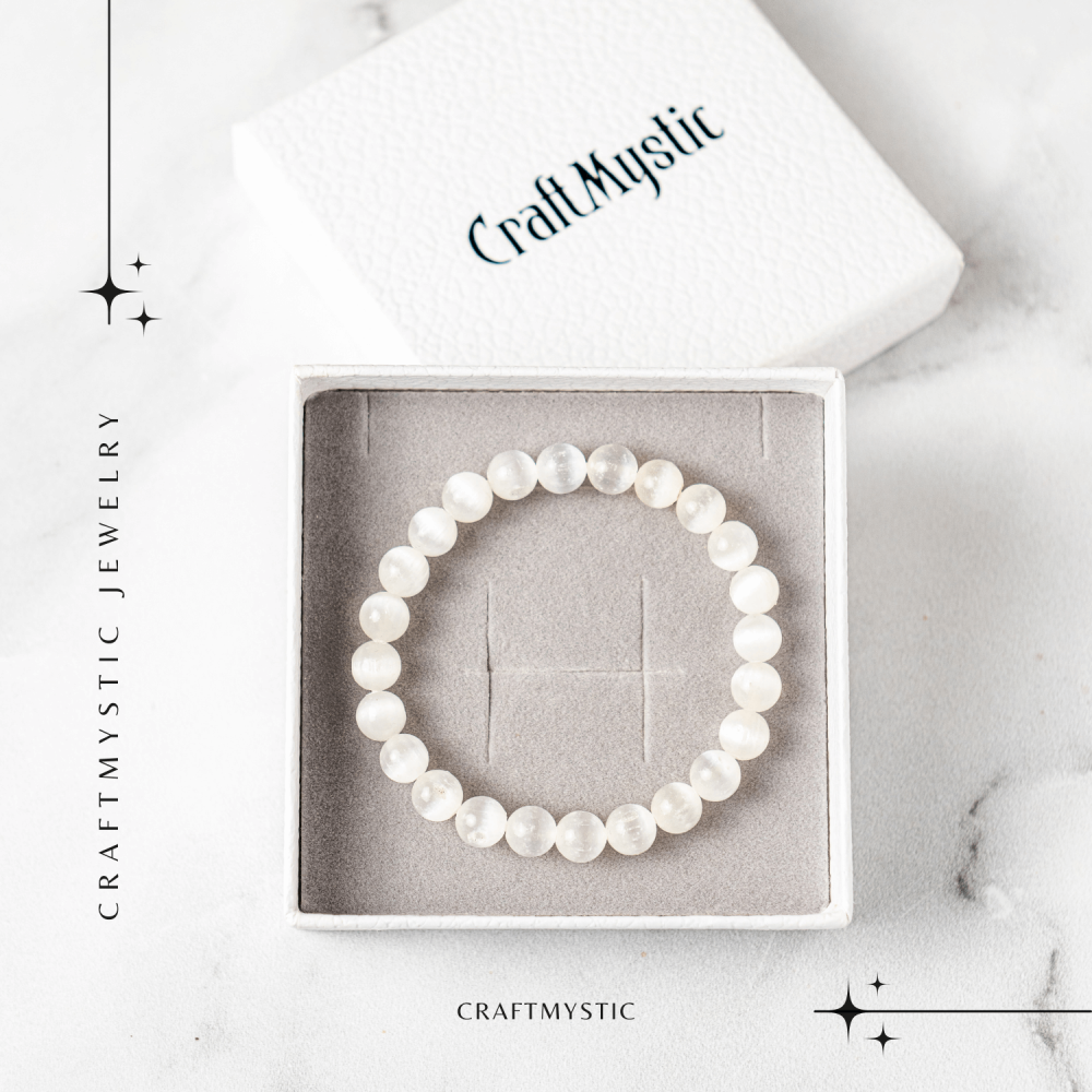 Bratara din Selenit Natural 8mm – Echilibru si Claritate [8]