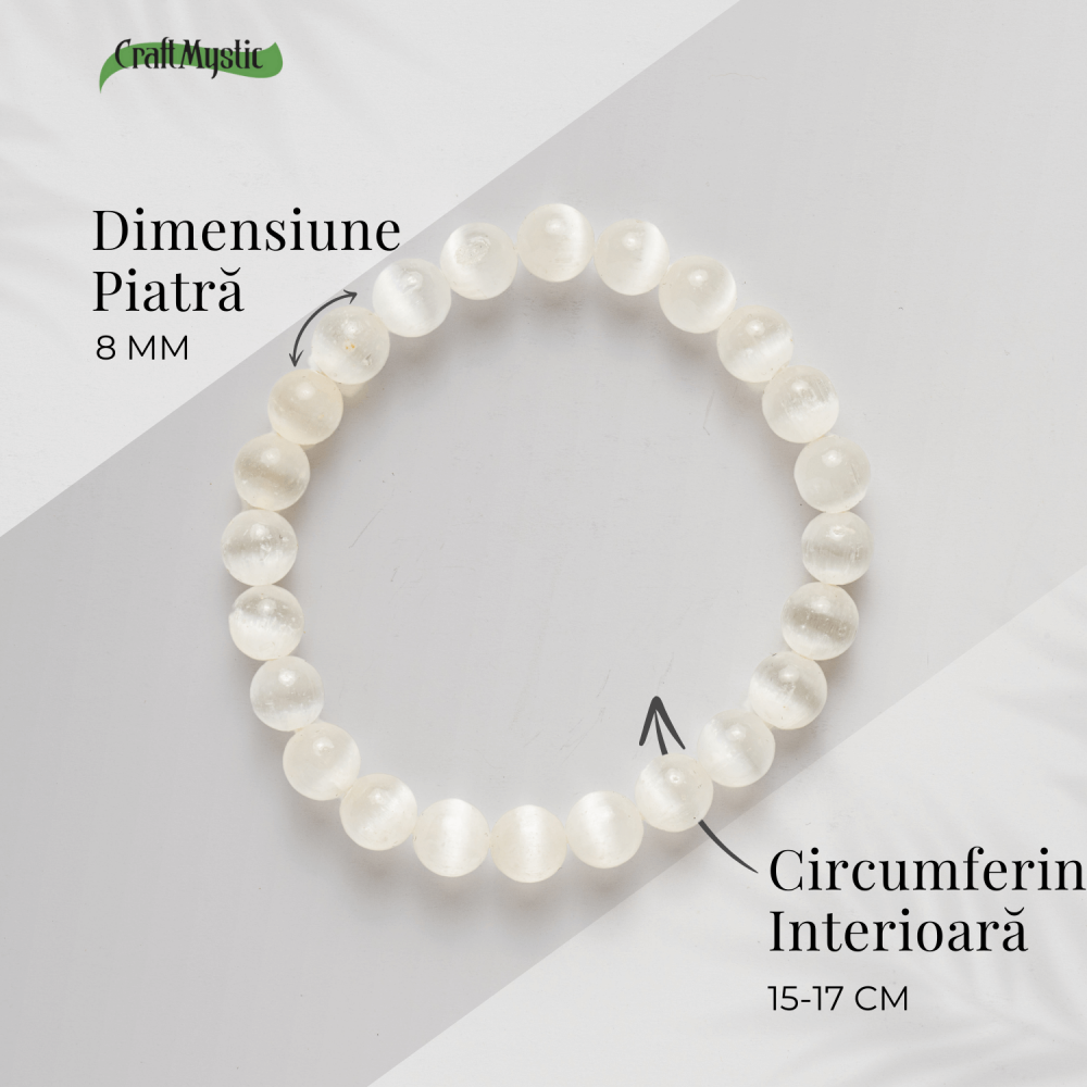 Bratara din Selenit Natural 8mm – Echilibru si Claritate [4]