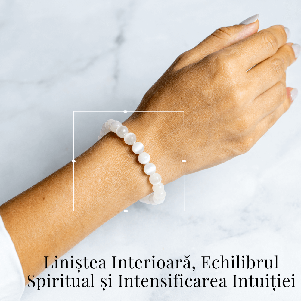 Bratara din Selenit Natural 8mm – Echilibru si Claritate [2]