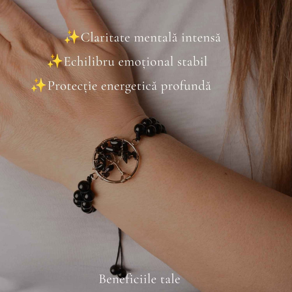 Bratara cu Obsidian si Arborele Vietii – Protectie, Stabilitate si Forta Interioara [3]