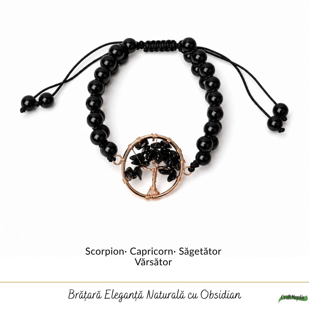 Bratara cu Obsidian si Arborele Vietii – Protectie, Stabilitate si Forta Interioara [5]