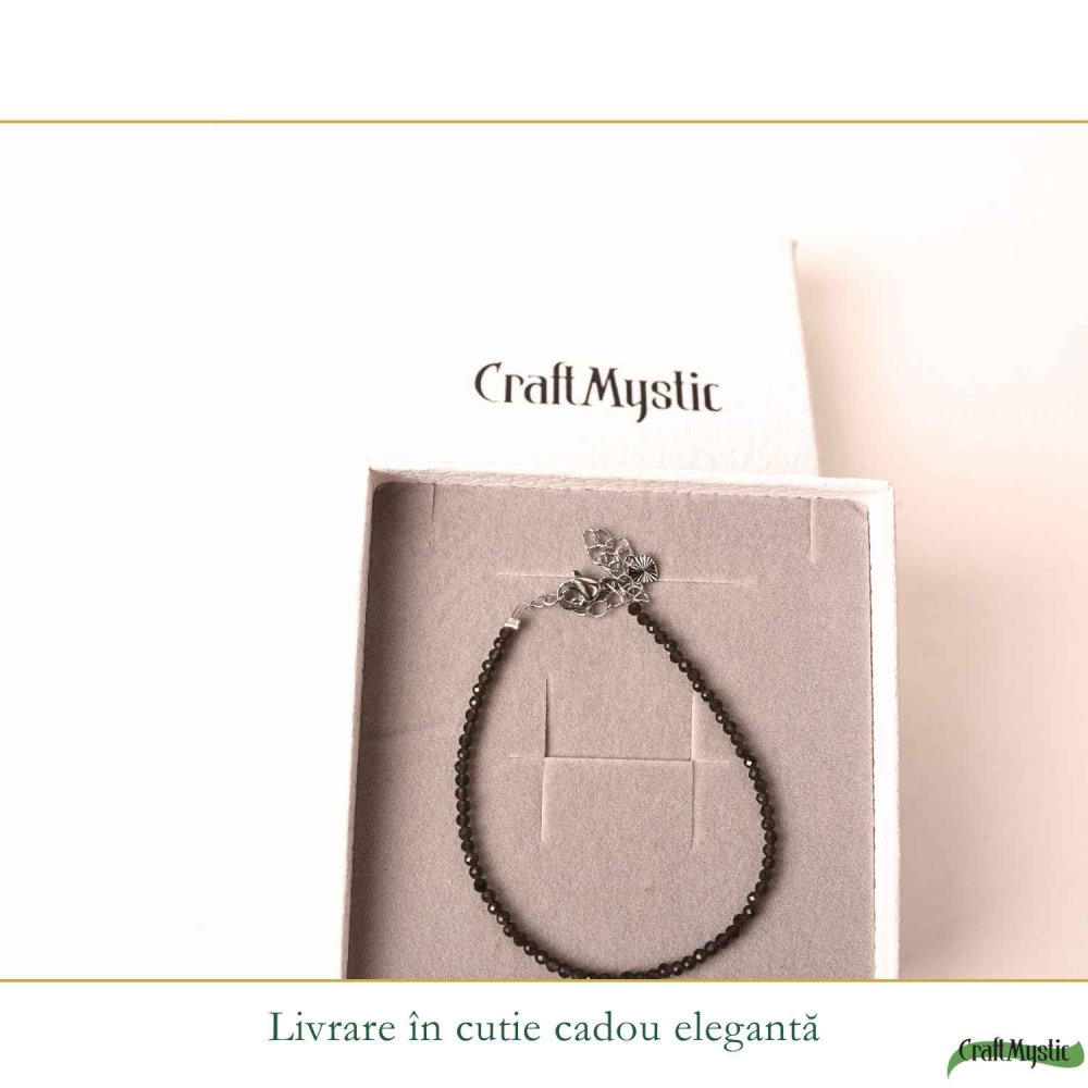 Bratara eleganta cu Obsidian Natural Fatetat 2 mm – Protectie si Echilibru Interior [6]