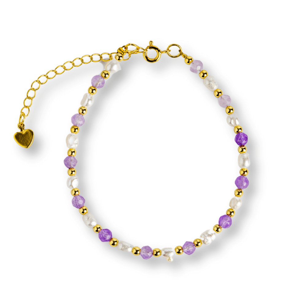 Bratara spirituala cu ametist 4mm si perle – Rafinament purtat zilnic [9]