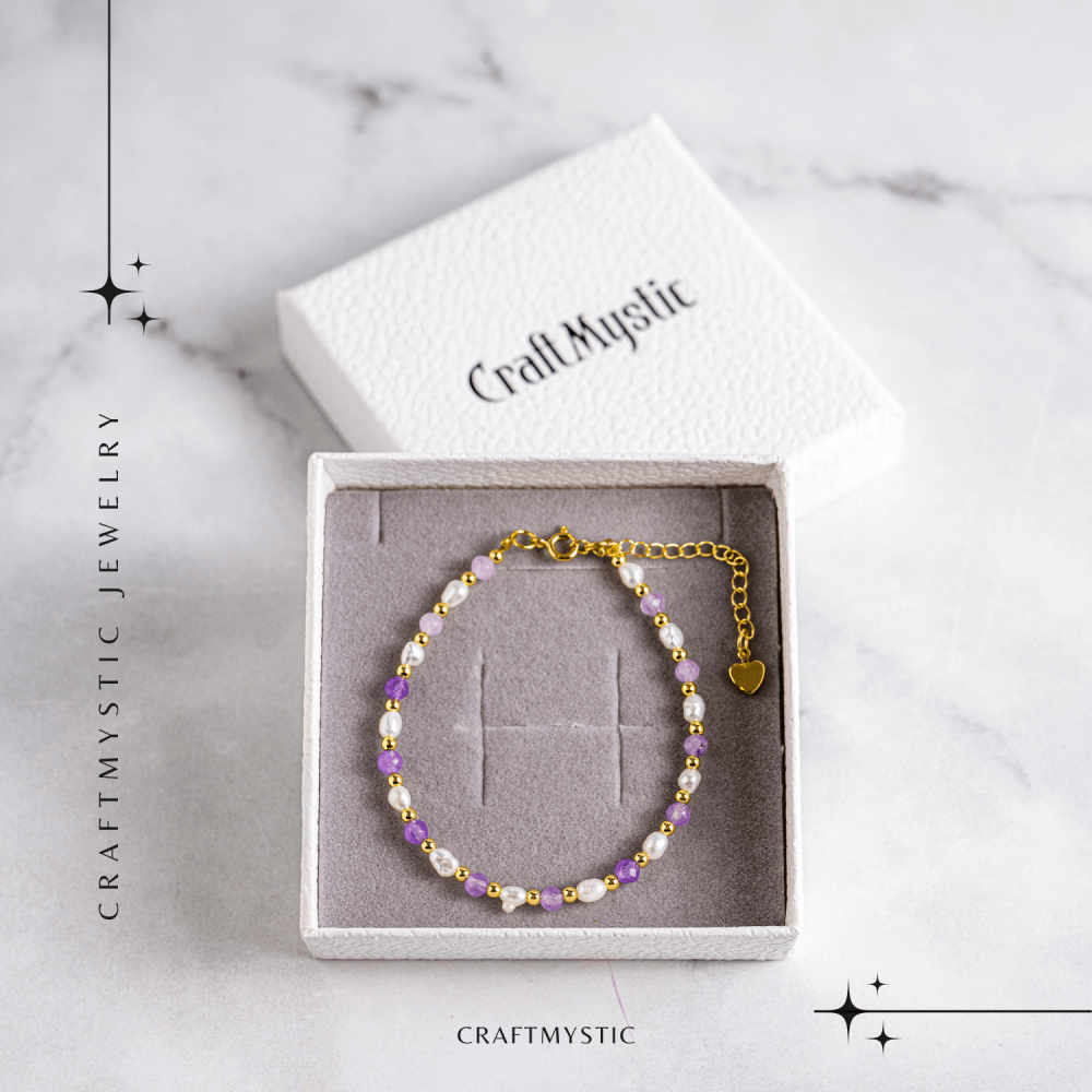 Bratara spirituala cu ametist 4mm si perle – Rafinament purtat zilnic [8]