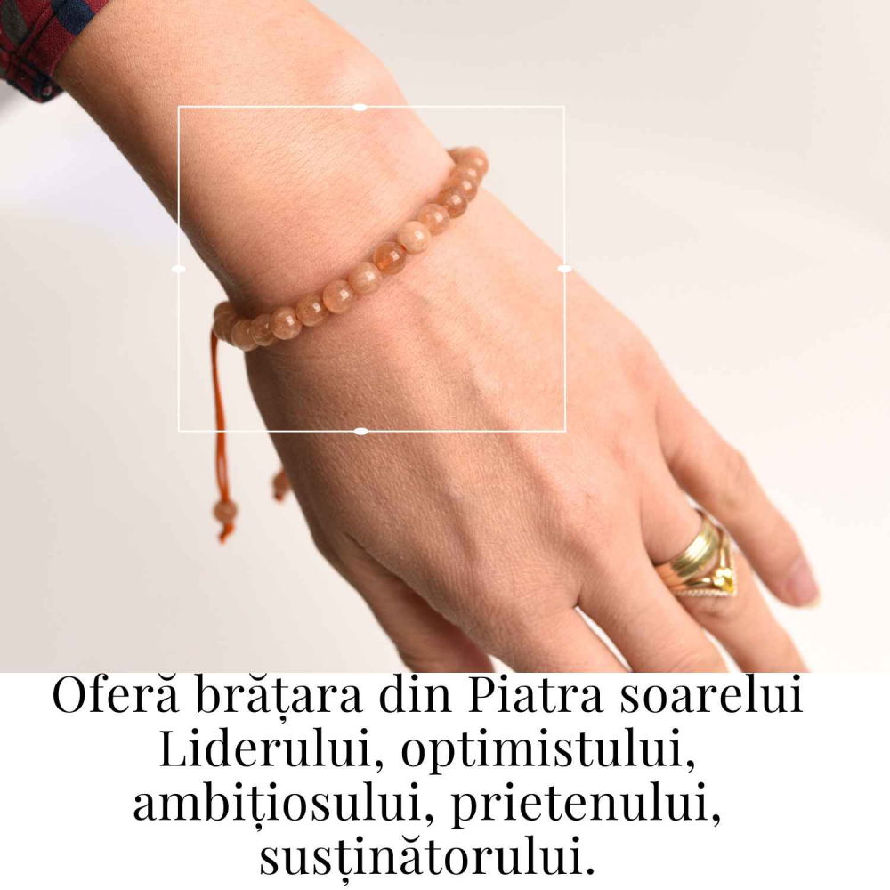 Bratara cu piatra soarelui 6mm ajustabila – Incredere si Energie [2]