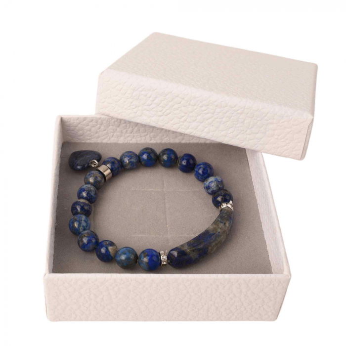Bratara cu pietre semipretioase margele 8mm ochi de Lapis Lazuli: Calmarea stresului si a anxietatii [3]