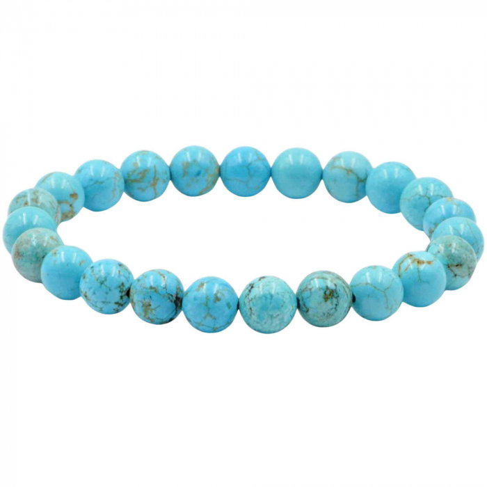 Bratara cu margele 8mm din pietre semipretioase naturale din turcoaz - Aduce echilibru [1]