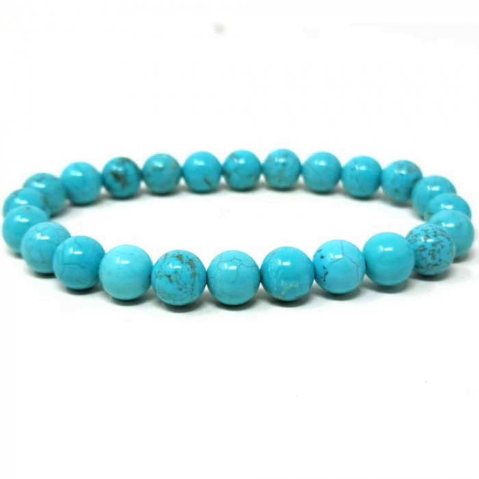 Bratara cu margele 8mm din pietre semipretioase naturale din turcoaz - Aduce echilibru [6]