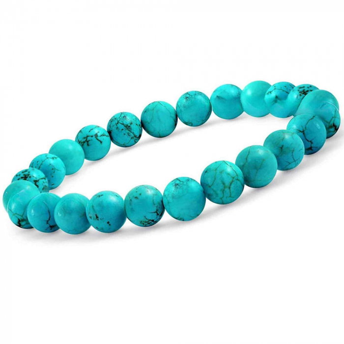 Bratara cu margele 8mm din pietre semipretioase naturale din turcoaz - Aduce echilibru [2]