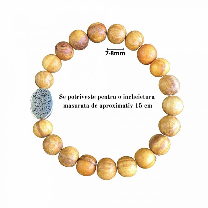 Bratara Artizanala din Palo Santo pentru Protectia impotriva Energiilor Negative, Cadou de Bunastare si Yoga [2]