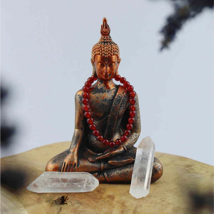 Bratara elastica cu margele 6mm din pietre naturale Carneol pentru barbati si femei - [5]