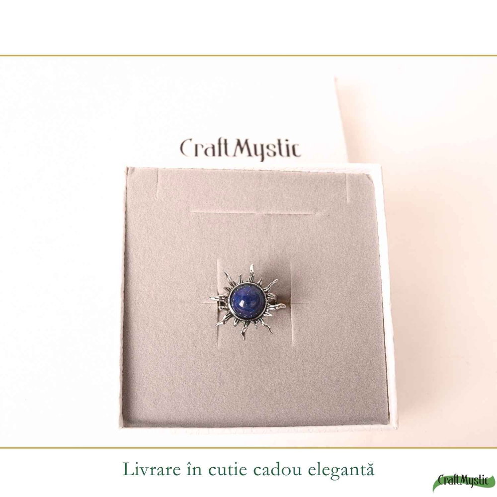 Inel cu Lapis Lazuli Natural in Forma de Soare – Intelepciune si Comunicare Autentica [6]