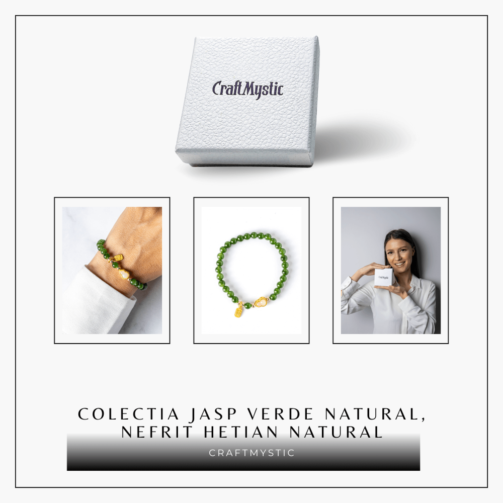 Bratara elastic din jasp verde natural si nefrid hetian – echilibru si vitalitate [8]