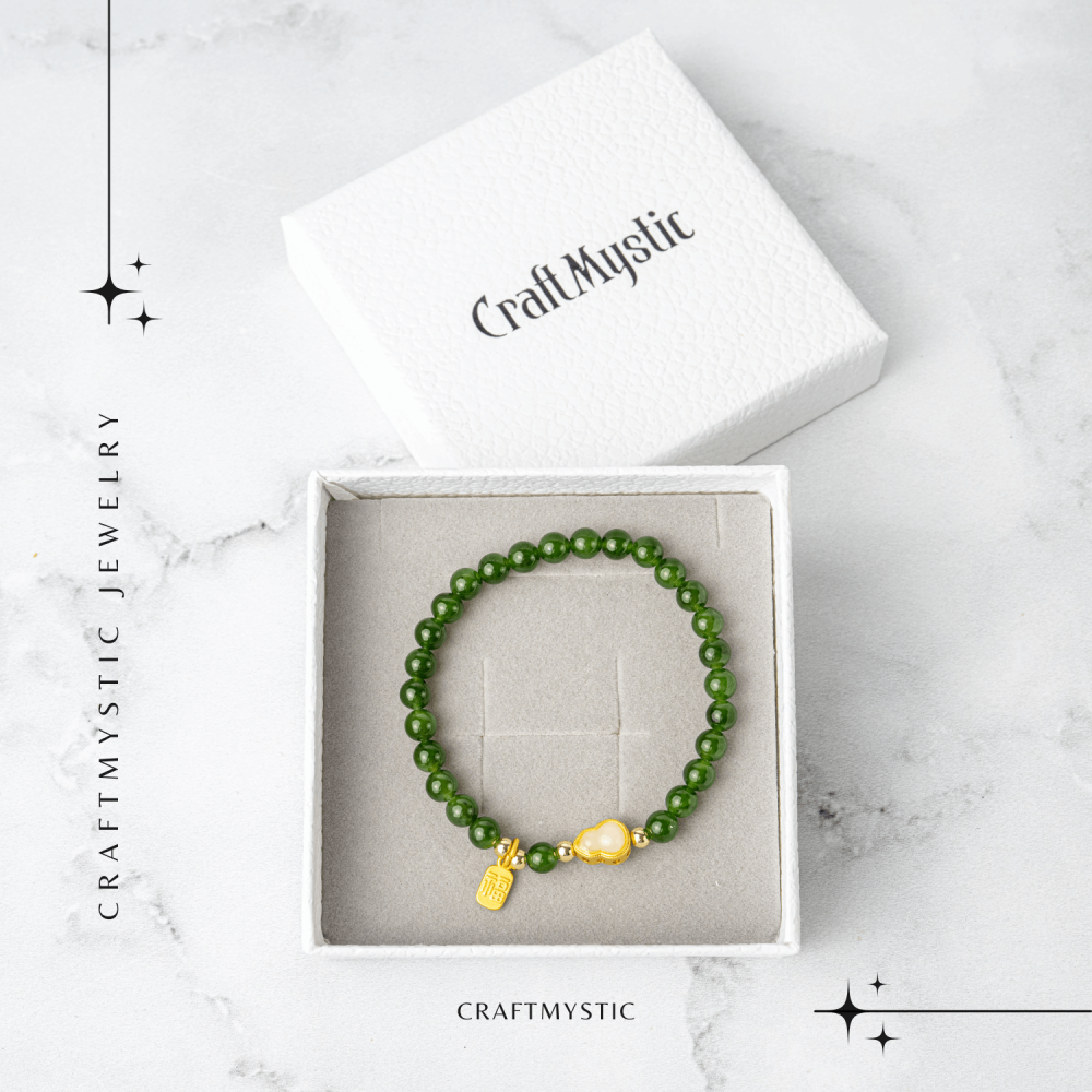 Bratara elastic din jasp verde natural si nefrid hetian – echilibru si vitalitate [7]