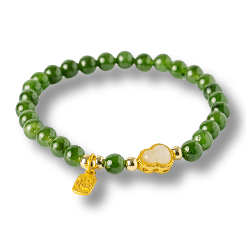 Bratara elastic din jasp verde natural si nefrid hetian – echilibru si vitalitate [1]