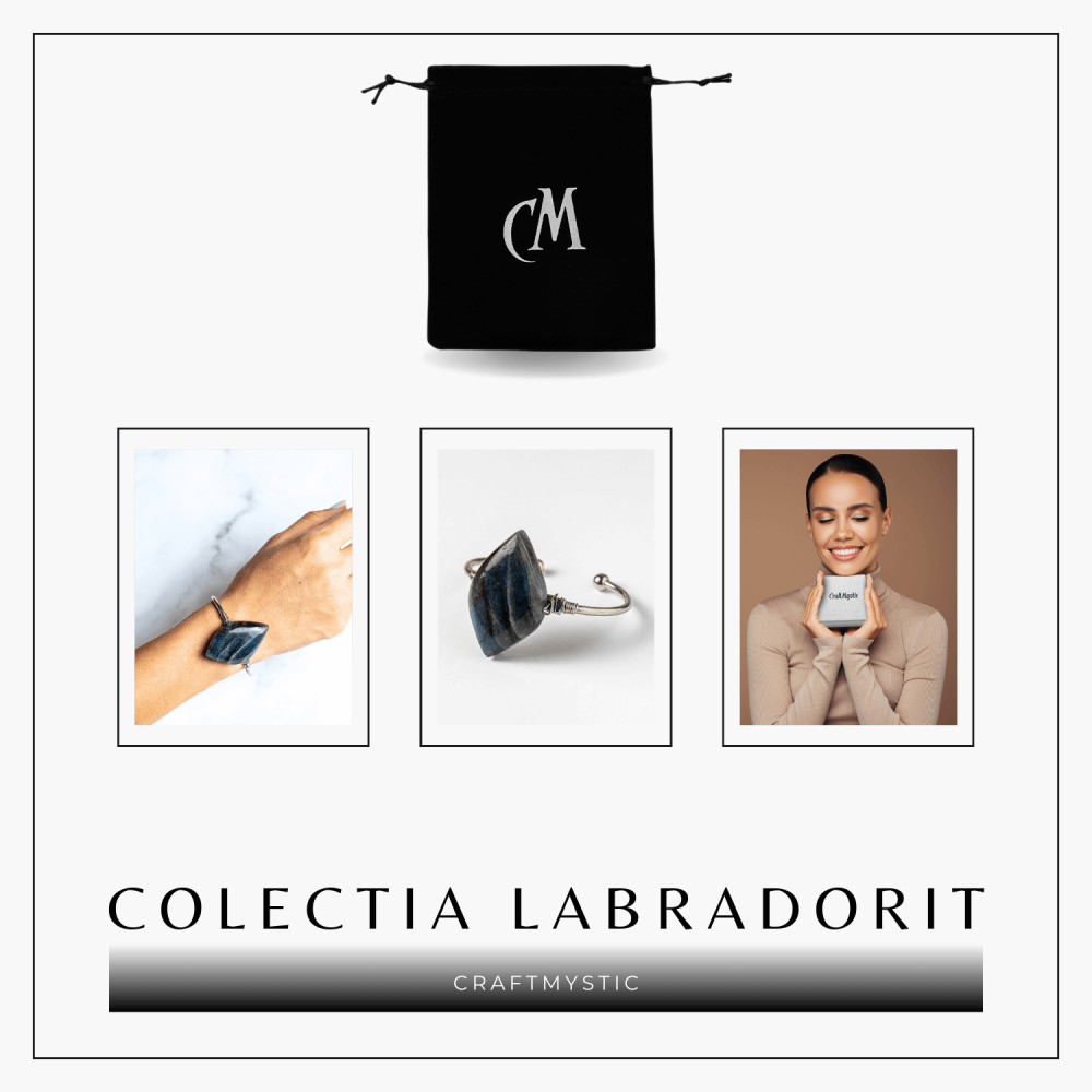 Bratara Fixa Argintie cu Labradorit Frunza – Intuitie si Protectie [7]