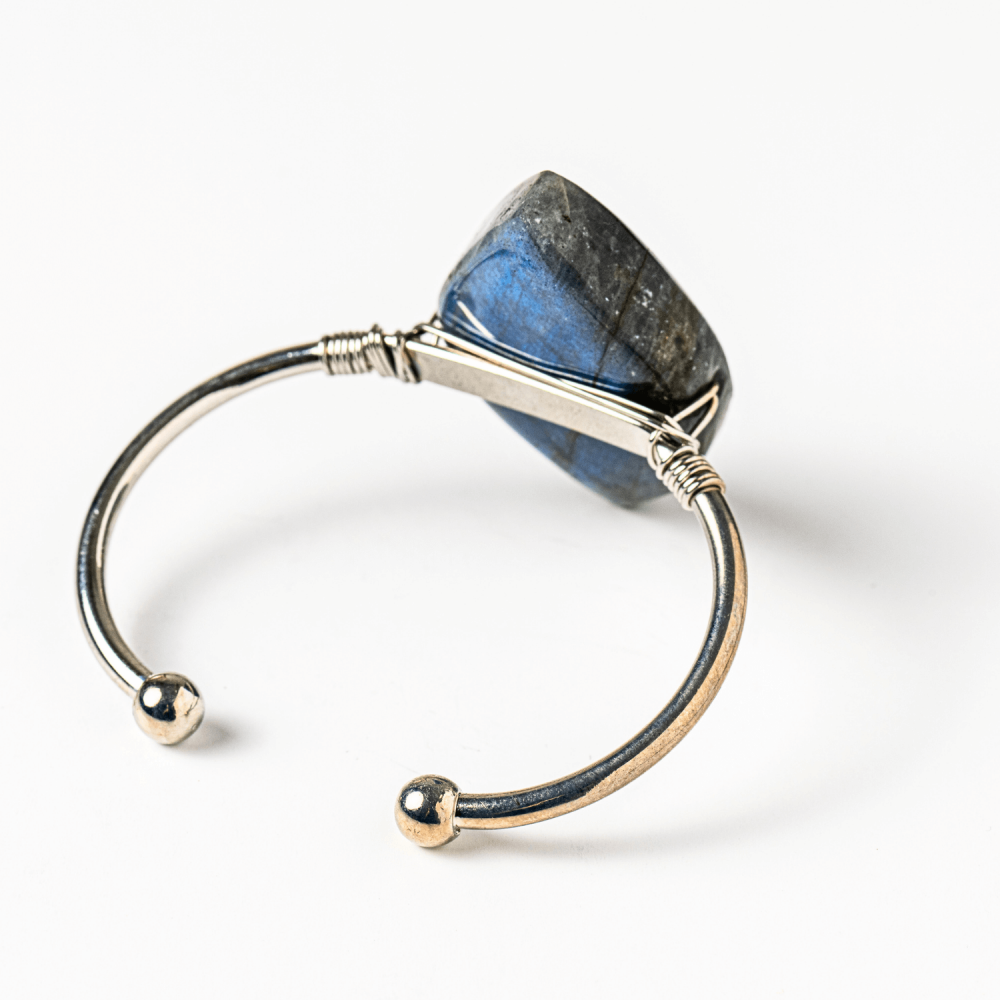 Bratara Fixa Argintie cu Labradorit Frunza – Intuitie si Protectie [8]