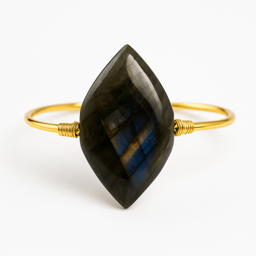 Bratara din Labradorit cu piatra 3.5-4 cm aurie pentru Protectie energetica [1]