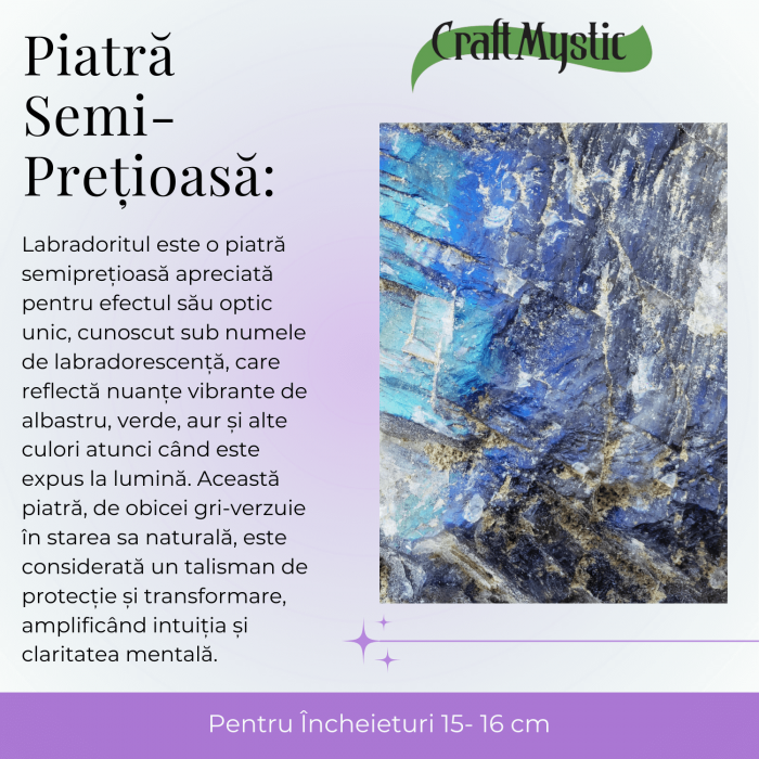 Bratara din Labradorit cu piatra 3.5-4 cm aurie pentru Protectie energetica [7]