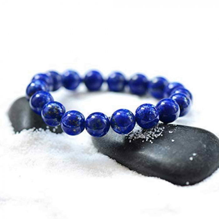 Bratara din pietre semipretioase 8mm Lapis Lazuli lucrata manual - Bratara stretch cu margele [2]