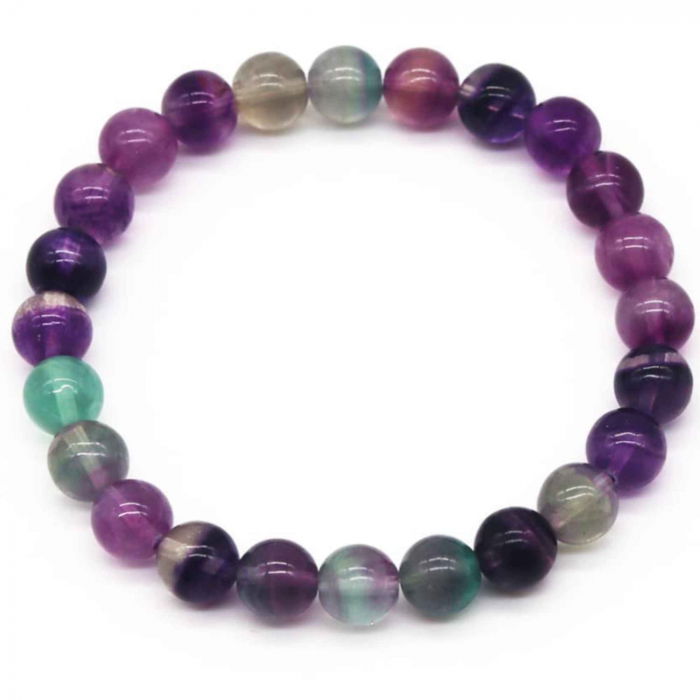 Bratara curcubeu din cristale semipretiose Fluorit 9MM Cadou bijuterii cristal chakra natural [1]