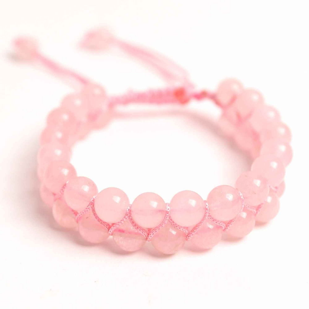 Bratara Dubla Reglabila din Cuart Roz 8mm – Iubire și Armonie [1]