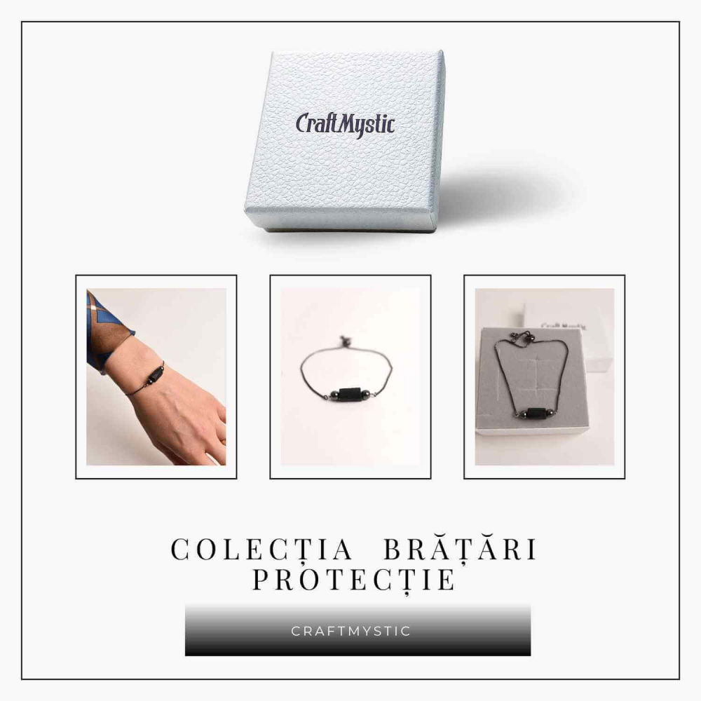Bratara metalica ajustabila cu turmalina neagra pentru protectie energetica [3]