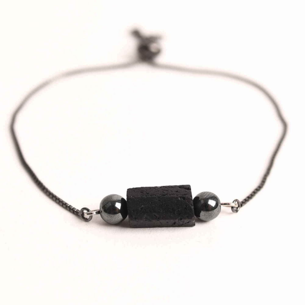 Bratara metalica ajustabila cu turmalina neagra pentru protectie energetica [1]