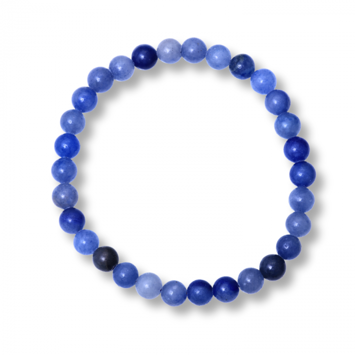 Bratara Elastica cu Margele 6mm Aventurin albastru pentru Claritate Mentala si Focus [10]