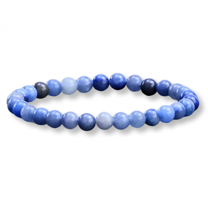 Bratara Elastica cu Margele 6mm Aventurin albastru pentru Claritate Mentala si Focus [9]