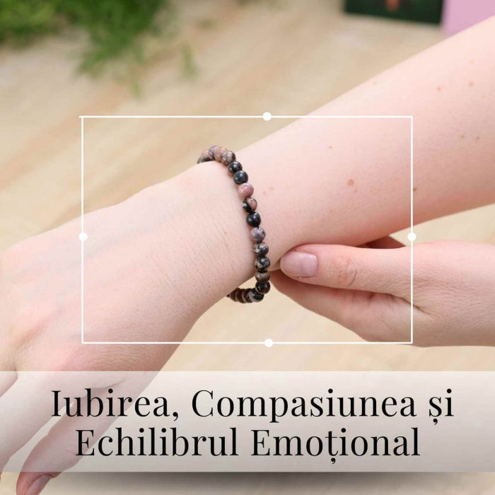 Bratara Elastica cu Margele 6mm din Rodonit -Vindecare Emotionala si Echilibru [3]